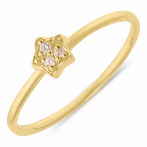 Simple Rings Stern Ring in vergoldetem Sterlingsilber weißen Zirkonen