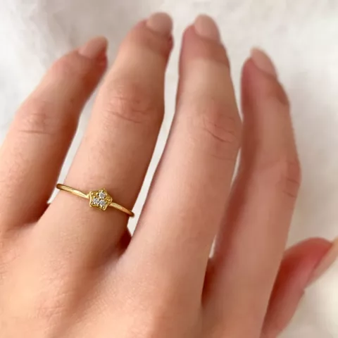 Simple Rings Stern Ring in vergoldetem Sterlingsilber weißen Zirkonen