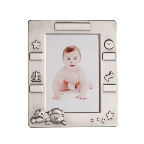 Taufgeschenk: Taufmotive Fotorahmen in verzinnt  Modell: 157-76036