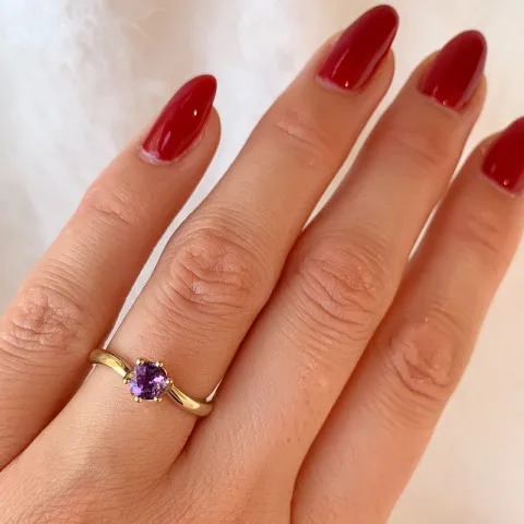 Amethyst Solitärring in 9 Karat Gold 0,47 ct