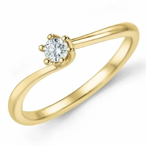 Diamant Solitärring in 14 Karat Gold 0,10 ct