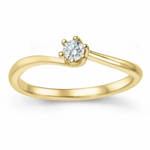 Diamant Solitärring in 14 Karat Gold 0,10 ct