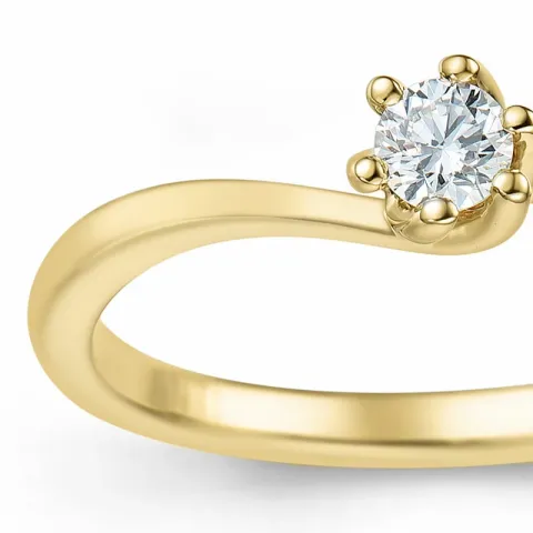 Diamant Solitärring in 14 Karat Gold 0,10 ct