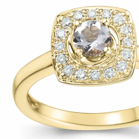 viereckigem morganit Diamantring in 14 Karat Gold 0,32 ct 0,192 ct