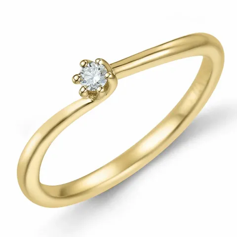 Diamant Solitärring in 14 Karat Gold 0,051 ct