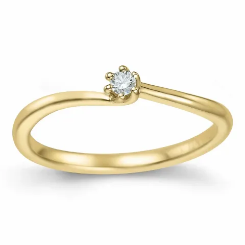 Diamant Solitärring in 14 Karat Gold 0,051 ct