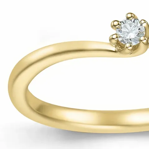 Diamant Solitärring in 14 Karat Gold 0,051 ct