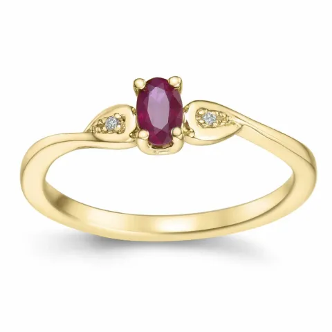 Rubin Diamantring in 14 Karat Gold 0,35 ct 0,008 ct