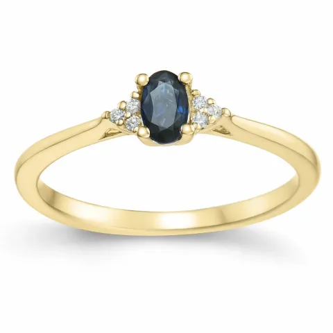 Saphir Diamantring in 14 Karat Gold 0,35 ct 0,03 ct