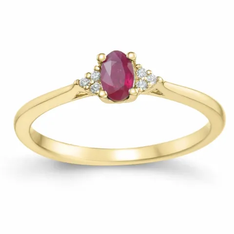 Rubin Diamantring in 14 Karat Gold 0,35 ct 0,03 ct