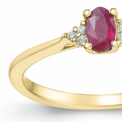 Rubin Diamantring in 14 Karat Gold 0,35 ct 0,03 ct