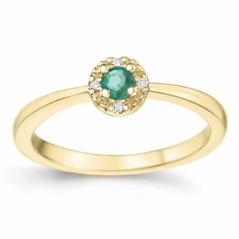 Smaragd Diamantring in 14 Karat Gold 0,133 ct 0,02 ct