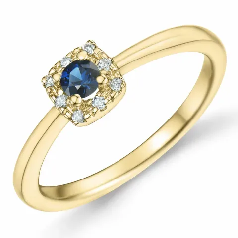 Saphir Diamantring in 14 Karat Gold 0,147 ct 0,04 ct