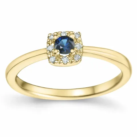 Saphir Diamantring in 14 Karat Gold 0,147 ct 0,04 ct