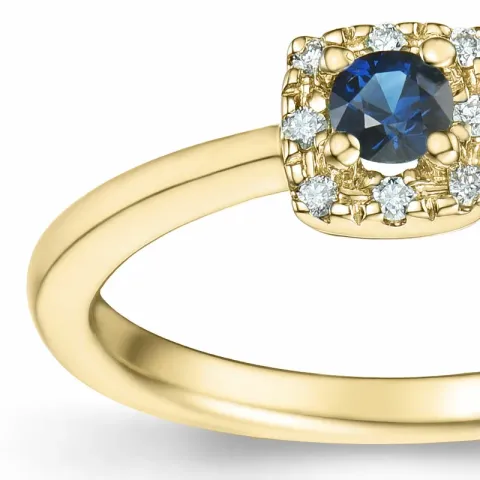 Saphir Diamantring in 14 Karat Gold 0,147 ct 0,04 ct