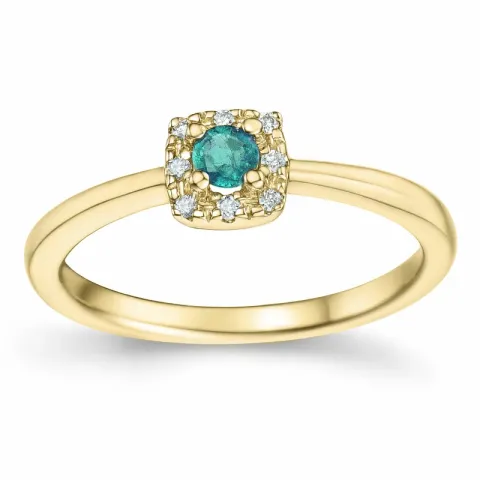 Smaragd Diamantring in 14 Karat Gold 0,133 ct 0,04 ct