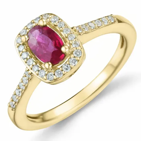 Rubin Diamantring in 14 Karat Gold 0,63 ct 0,164 ct