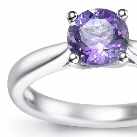 Amethyst Solitärring in 14 Karat Weißgold 0,95 ct