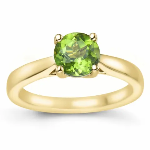 grünem Peridot Solitärring in 14 Karat Gold 1,27 ct