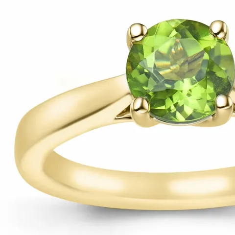 grünem Peridot Solitärring in 14 Karat Gold 1,27 ct