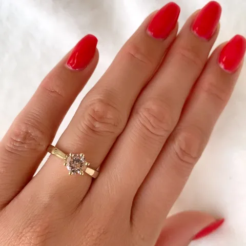 morganit Solitärring in 9 Karat Gold 0,98 ct