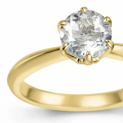 Quarz Solitärring in 14 Karat Gold 0,95 ct