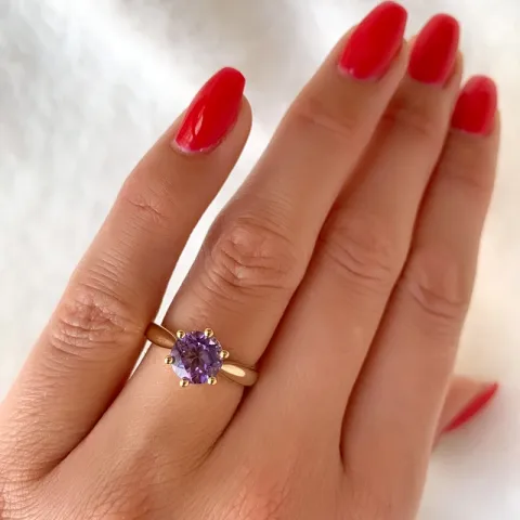 Amethyst Solitärring in 14 Karat Gold 1,34 ct