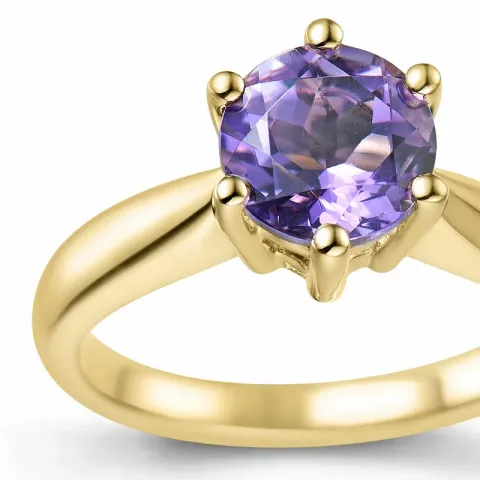 Amethyst Solitärring in 14 Karat Gold 1,34 ct