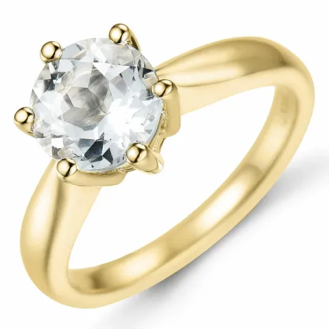 Quarz Solitärring in 14 Karat Gold 1,34 ct