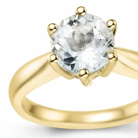 Quarz Solitärring in 14 Karat Gold 1,34 ct