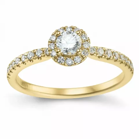 runder Diamant Ring in 14 Karat Gold 0,26 ct 0,246 ct