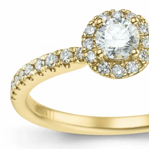 runder Diamant Ring in 14 Karat Gold 0,26 ct 0,246 ct