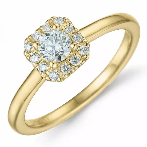 Diamant Ring in 14 Karat Gold 0,26 ct 0,096 ct