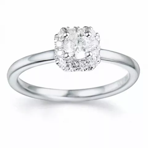 Diamant Ring in 14 Karat Weißgold 0,26 ct 0,096 ct