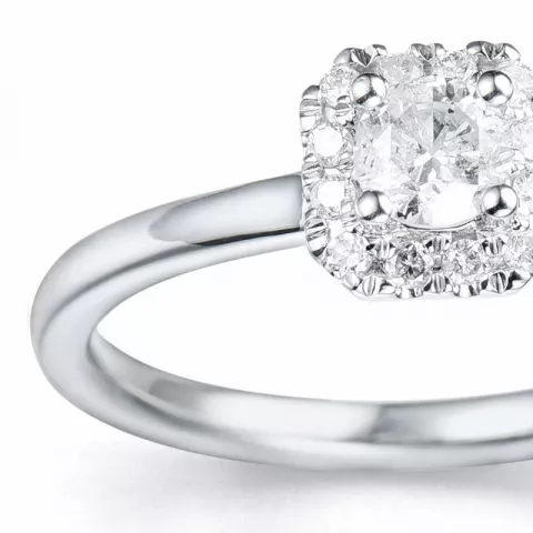Diamant Ring in 14 Karat Weißgold 0,26 ct 0,096 ct