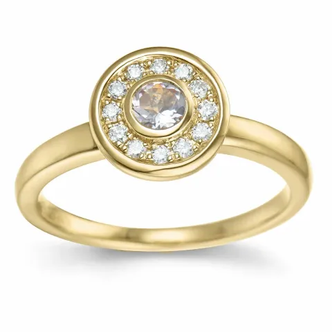 runder morganit Brillantring in 14 Karat Gold 0,19 ct 0,132 ct