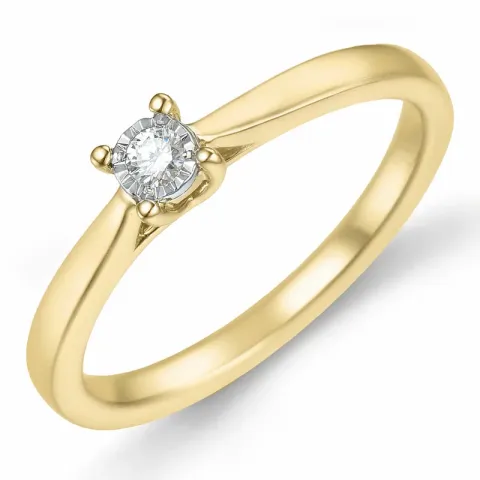 Diamant Solitärring in 14 Karat Gold 0,051 ct