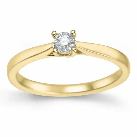 Diamant Solitärring in 14 Karat Gold 0,051 ct