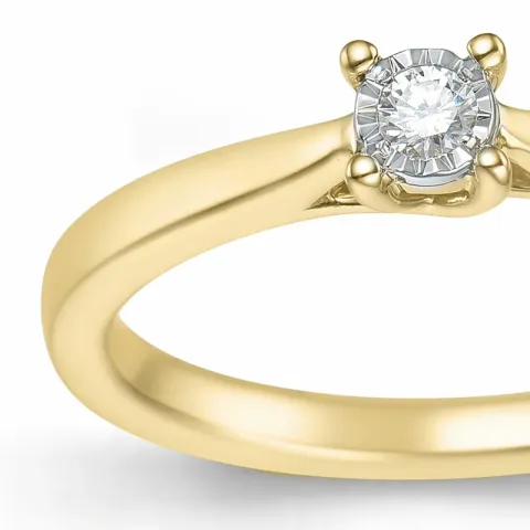 Diamant Solitärring in 14 Karat Gold 0,051 ct