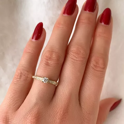 Diamant Ring in 14 Karat Gold 0,20 ct 0,136 ct