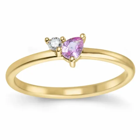 pinkfarbenem Saphir Diamantring in 14 Karat Gold 0,04 ct 0,22 ct