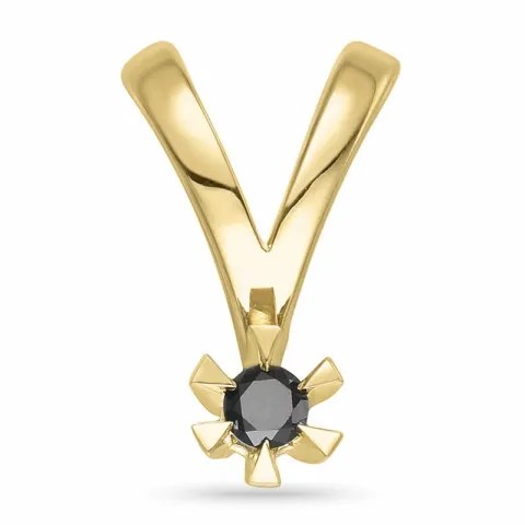 0,05 ct schwarz Diamant Solitäranhänger in 14 karat Gold 0,051 ct