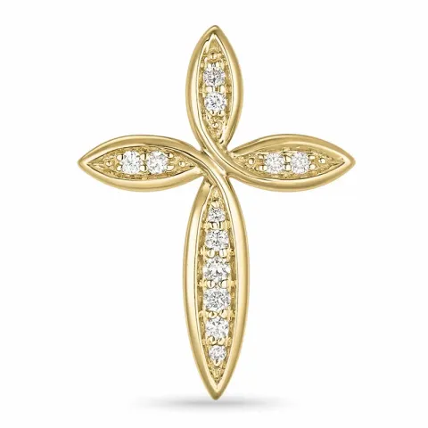 Kreuz Diamant Anhänger in 14 karat Gold 0,120 ct