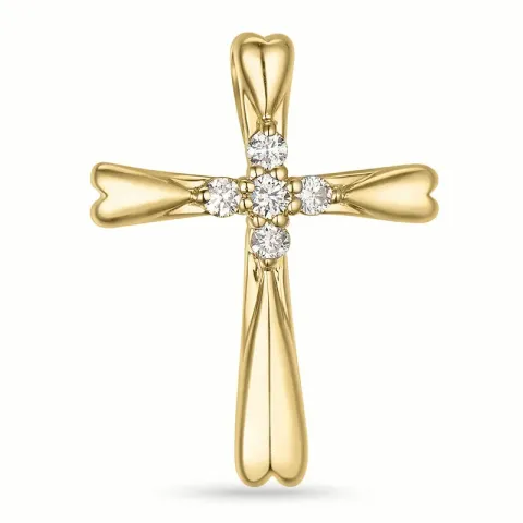 Kreuz Diamant Anhänger in 14 karat Gold 0,102 ct