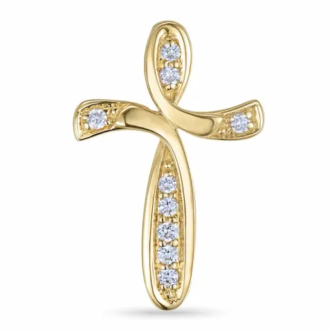 Kreuz Diamant Anhänger in 14 karat Gold 0,101 ct