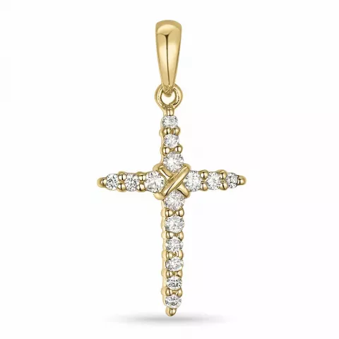 Kreuz Diamant Anhänger in 14 karat Gold 0,15 ct