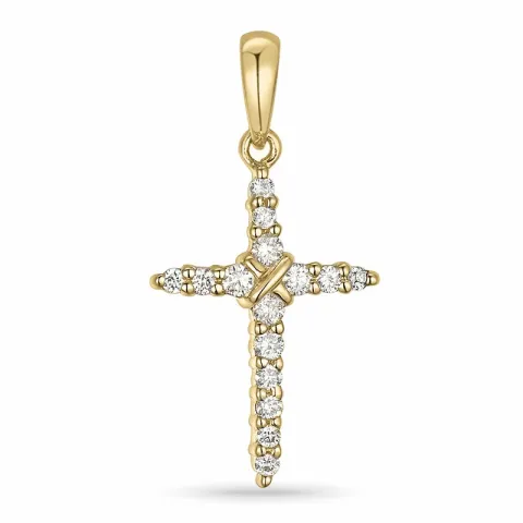 Kreuz Diamant Anhänger in 14 karat Gold 0,15 ct