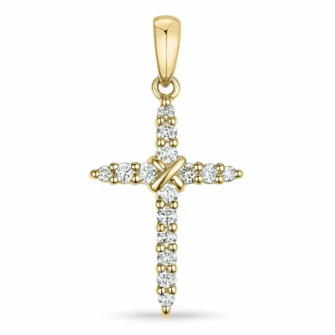 Kreuz Diamant Anhänger in 14 karat Gold 0,25 ct