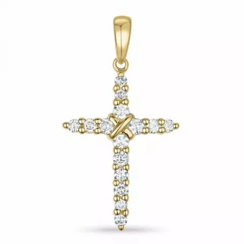 Kreuz Diamant Anhänger in 14 karat Gold 0,33 ct