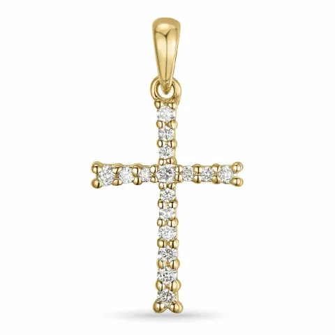 Kreuz Diamant Anhänger in 14 karat Gold 0,15 ct